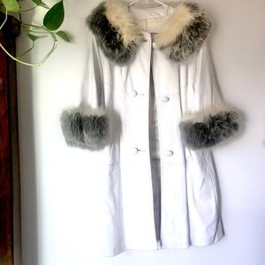 Leather white coat